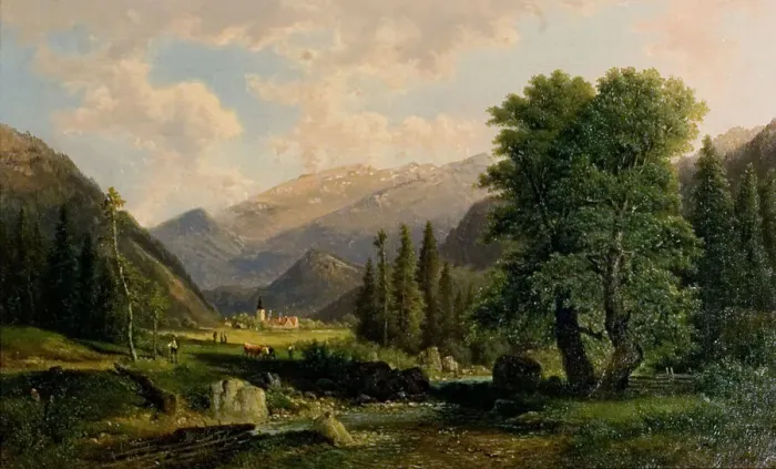 Framed Print : Landscape, c1830-1880. Creator: Franz Barbarini Framed Print : Landscape, c1830-1880. Creator: Franz Barbarini
