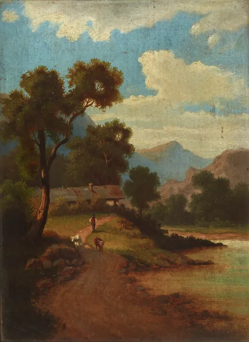 Framed Print : Landscape, c1850. Creator: M Rohu Framed Print : Landscape, c1850. Creator: M Rohu