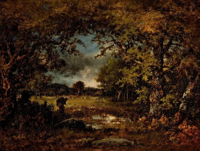 Framed Print : Landscape, c1850. Creator: Narcisse Virgile Diaz de la Pena