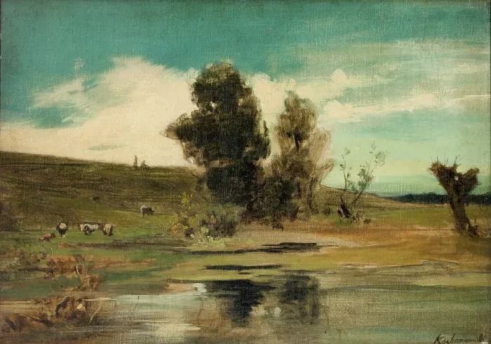 Framed Print : Landscape, c1890. Creator: Roman Kochanowski