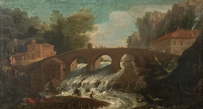 Framed Print : Landscape, c18th century. Creator: Anon Framed Print : Landscape, c18th century. Creator: Anon
