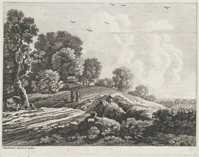 Framed Print : Landscape, ca. 1730-1758. Creator: Jean Baptiste Claude Chatelain Framed Print : Landscape, ca. 1730-1758. Creator: Jean Baptiste Claude Chatelain