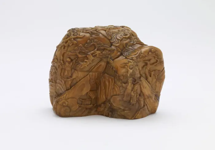 Framed Print : Landscape carved in low relief, Qing dynasty, 1735-1796. Creator: Unknown Framed Print : Landscape carved in low relief, Qing dynasty, 1735-1796. Creator: Unknown