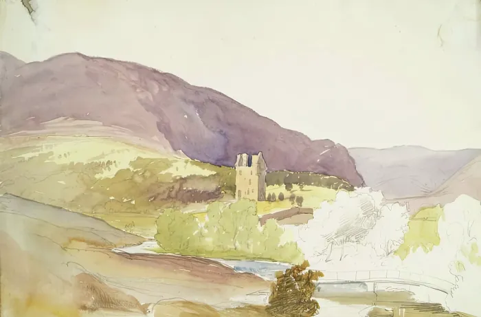 Framed Print : Landscape with Castle in the Middle Distance, c1840s. Creator: John Phillip Framed Print : Landscape with Castle in the Middle Distance, c1840s. Creator: John Phillip