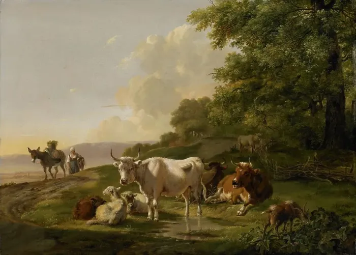 Framed Print : Landscape with Cattle, 1806. Creator: Pieter Gerardus van Os Framed Print : Landscape with Cattle, 1806. Creator: Pieter Gerardus van Os