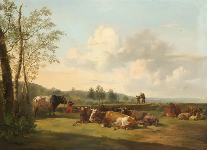 Framed Print : Landscape with Cattle, 1816. Creator: Pieter Gerardus van Os Framed Print : Landscape with Cattle, 1816. Creator: Pieter Gerardus van Os