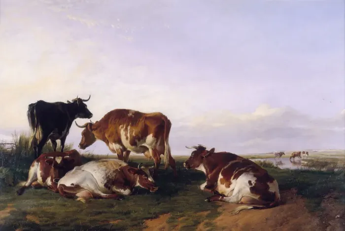 Framed Print : Landscape and cattle, 1868. Artist: Thomas Sidney Cooper Framed Print : Landscape and cattle, 1868. Artist: Thomas Sidney Cooper