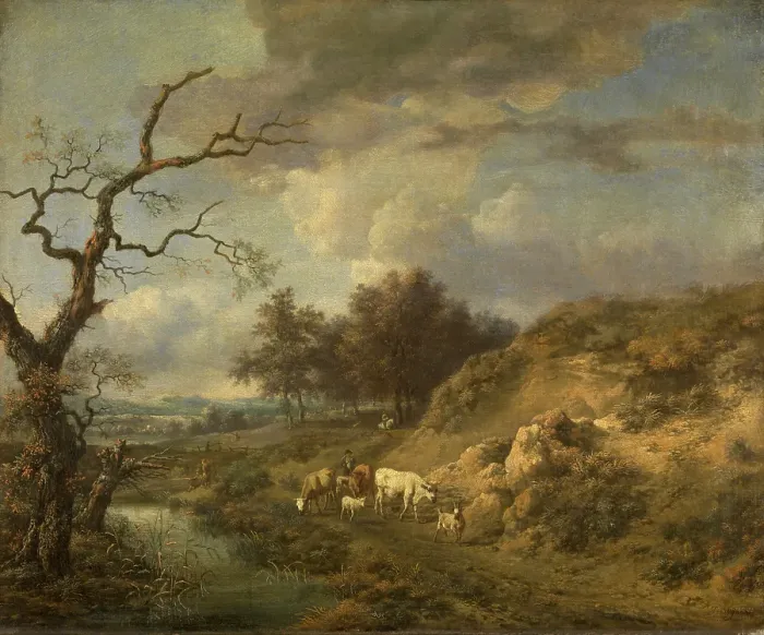 Framed Print : Landscape with Cattle, c1660s. Creator: Jan Wijnants Framed Print : Landscape with Cattle, c1660s. Creator: Jan Wijnants