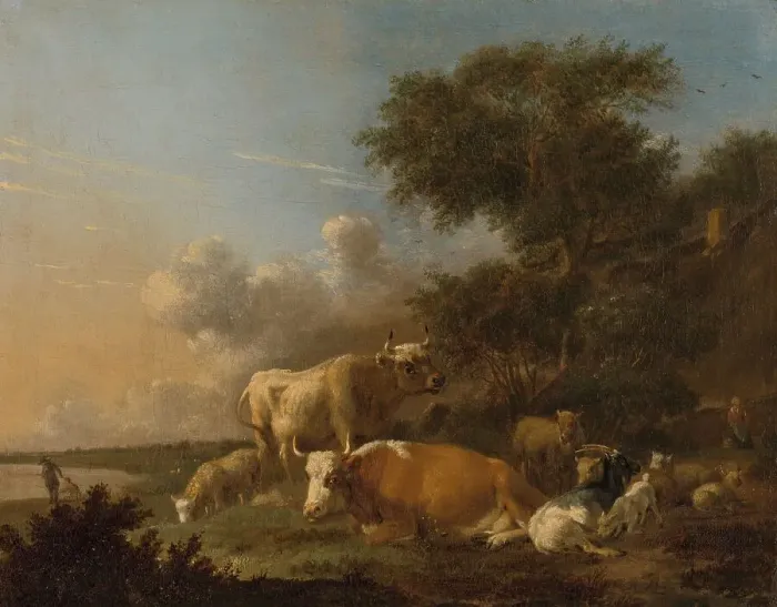 Framed Print : Landscape with Cattle, c.1665-1688. Creator: Albert Jansz Klomp Framed Print : Landscape with Cattle, c.1665-1688. Creator: Albert Jansz Klomp