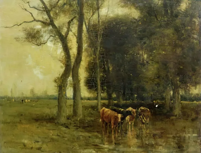 Framed Print : Landscape with Cattle, c1872. Creator: Archibald David Reid Framed Print : Landscape with Cattle, c1872. Creator: Archibald David Reid
