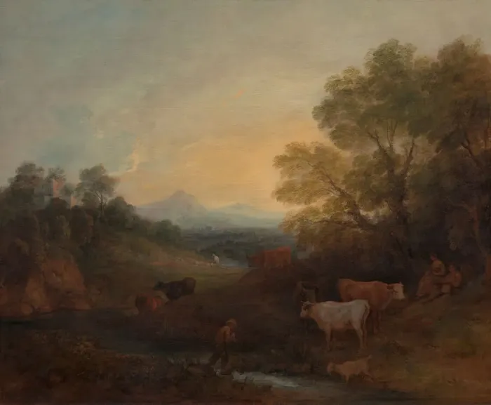 Framed Print : Landscape with Cattle, ca. 1773. Creator: Thomas Gainsborough Framed Print : Landscape with Cattle, ca. 1773. Creator: Thomas Gainsborough