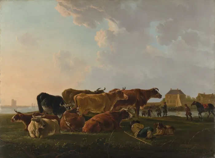 Framed Print : Landscape with Cattle, probably ca. 1800. Creator: Jacob van Strij Framed Print : Landscape with Cattle, probably ca. 1800. Creator: Jacob van Strij