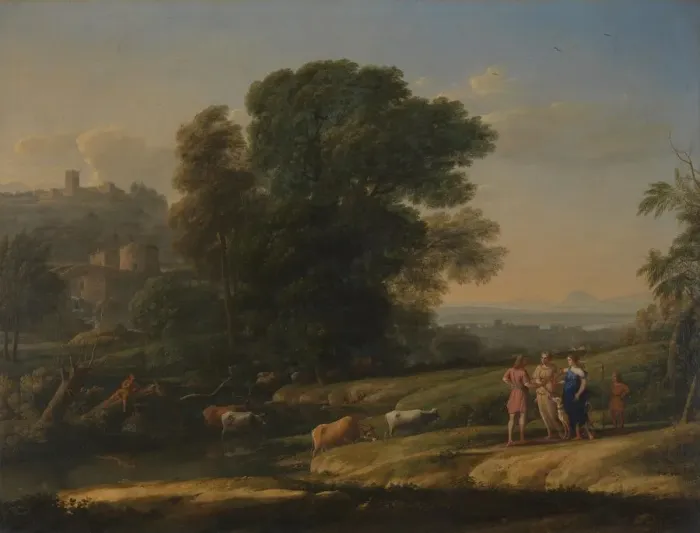 Framed Print : Landscape with Cephalus and Procris reunited by Diana, 1645. Artist: Lorrain, Claude (1600-1682) Framed Print : Landscape with Cephalus and Procris reunited by Diana, 1645. Artist: Lorrain, Claude (1600-1682)