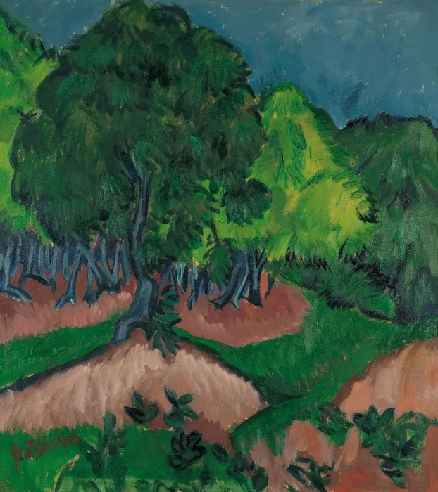 Framed Print : Landscape with Chestnut Tree, 1913. Artist: Kirchner, Ernst Ludwig (1880-1938) Framed Print : Landscape with Chestnut Tree, 1913. Artist: Kirchner, Ernst Ludwig (1880-1938)