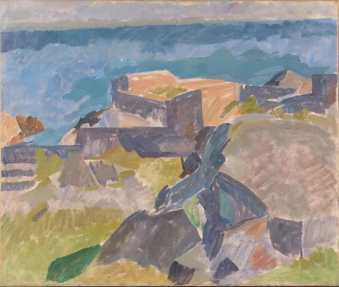 Framed Print : Landscape from Christianso;Motiv from Christianso;Rocky Landscape by the Sea, 1914. Creator: Edvard Weie Framed Print : Landscape from Christianso;Motiv from Christianso;Rocky Landscape by the Sea, 1914. Creator: Edvard Weie