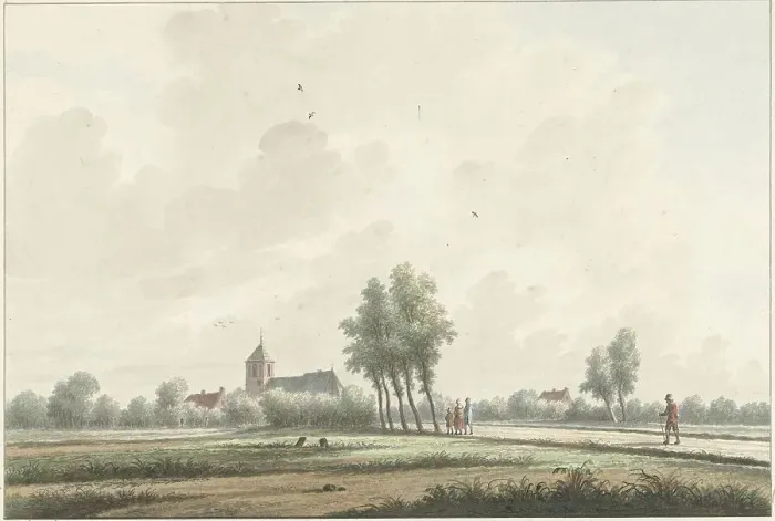 Framed Print : A landscape with a church on the horizon, 1758-1815. Creator: Nicolaas Wicart Framed Print : A landscape with a church on the horizon, 1758-1815. Creator: Nicolaas Wicart