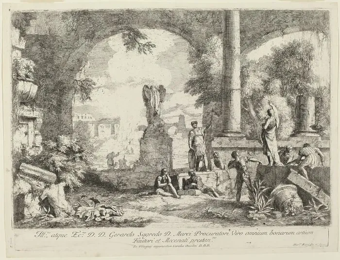 Framed Print : Landscape with Classical Ruins, 1720s. Creator: Marco Ricci Framed Print : Landscape with Classical Ruins, 1720s. Creator: Marco Ricci