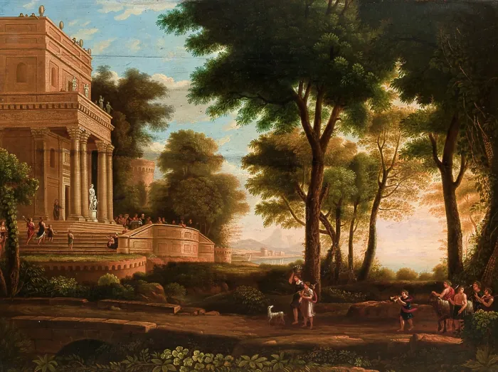 Framed Print : Landscape with a Classical Structure, 1821. Creator: Jan Wolanski Framed Print : Landscape with a Classical Structure, 1821. Creator: Jan Wolanski