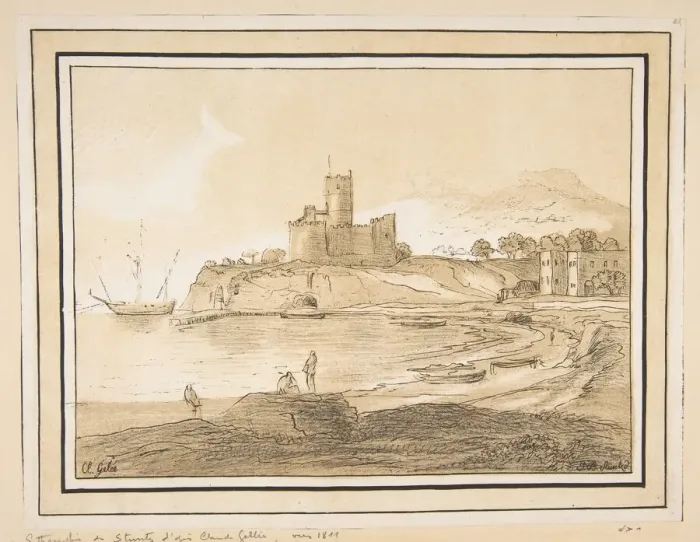 Framed Print : Landscape after Claude, ca. 1811. Creator: Johann Baptist Stuntz Framed Print : Landscape after Claude, ca. 1811. Creator: Johann Baptist Stuntz