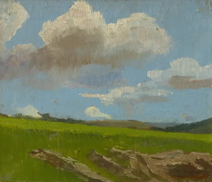 Framed Print : Landscape with Clouds, 1890-1910. Creator: Ladislav Mednyanszky Framed Print : Landscape with Clouds, 1890-1910. Creator: Ladislav Mednyanszky