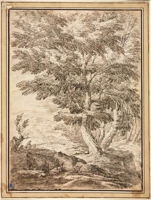 Framed Print : Landscape with Clump of Trees, 17th century. Creator: Unknown Framed Print : Landscape with Clump of Trees, 17th century. Creator: Unknown