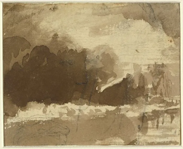 Framed Print : Landscape Composition [recto]. Creator: John Varley I