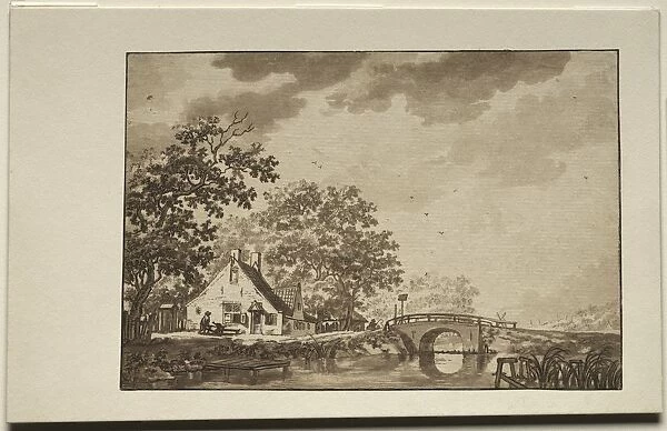 Landscape with Cottage and Bridge, 1700s?. Creator: Unknown