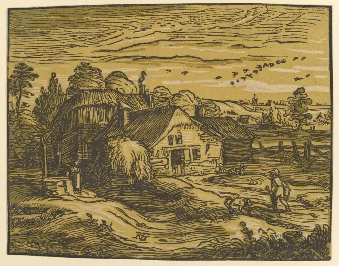 Framed Print : Landscape with Cottage, ca. 1597-98. Creator: Hendrik Goltzius Framed Print : Landscape with Cottage, ca. 1597-98. Creator: Hendrik Goltzius