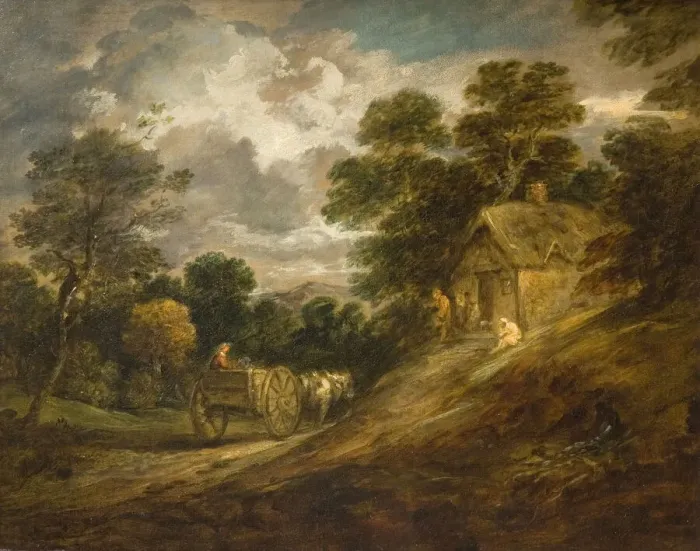 Framed Print : Landscape With A Cottage And Cart, 1786. Creator: Thomas Gainsborough Framed Print : Landscape With A Cottage And Cart, 1786. Creator: Thomas Gainsborough