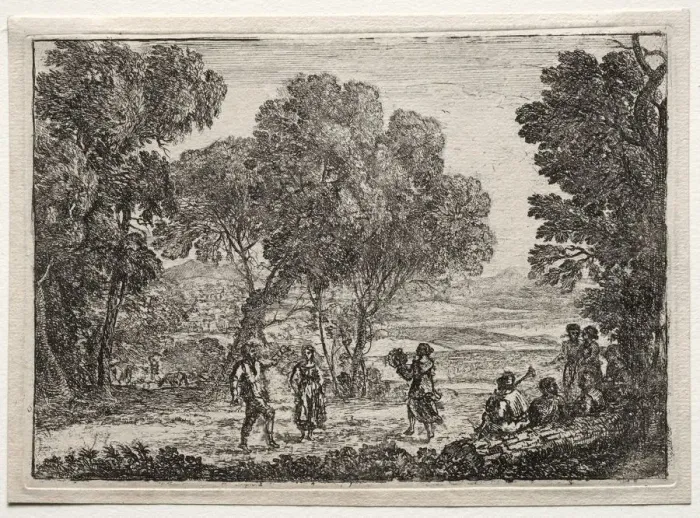 Framed Print : Landscape with a Country Dance (Small Plate), c. 1637. Creator: Claude Lorrain (French, 1604-1682) Framed Print : Landscape with a Country Dance (Small Plate), c. 1637. Creator: Claude Lorrain (French, 1604-1682)