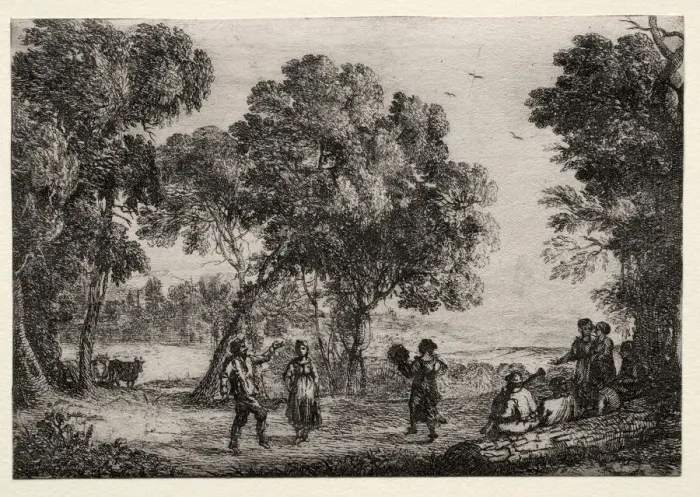 Framed Print : Landscape with a Country Dance (Small Plate), c. 1637. Creator: Claude Lorrain (French, 1604-1682) Framed Print : Landscape with a Country Dance (Small Plate), c. 1637. Creator: Claude Lorrain (French, 1604-1682)