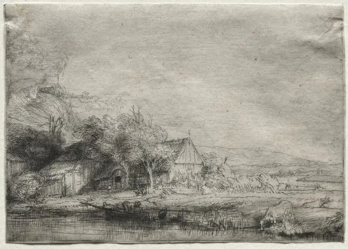 Framed Print : Landscape with a Cow, c. 1650. Creator: Rembrandt van Rijn (Dutch, 1606-1669) Framed Print : Landscape with a Cow, c. 1650. Creator: Rembrandt van Rijn (Dutch, 1606-1669)