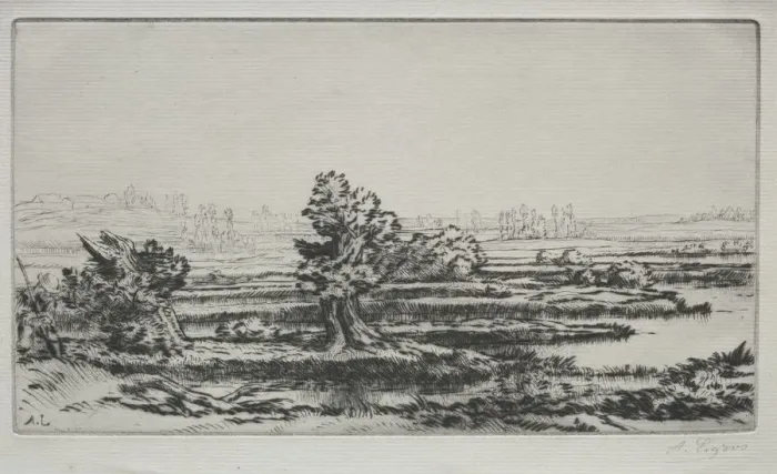 Framed Print : Landscape. Creator: Alphonse Legros (French, 1837-1911) Framed Print : Landscape. Creator: Alphonse Legros (French, 1837-1911)
