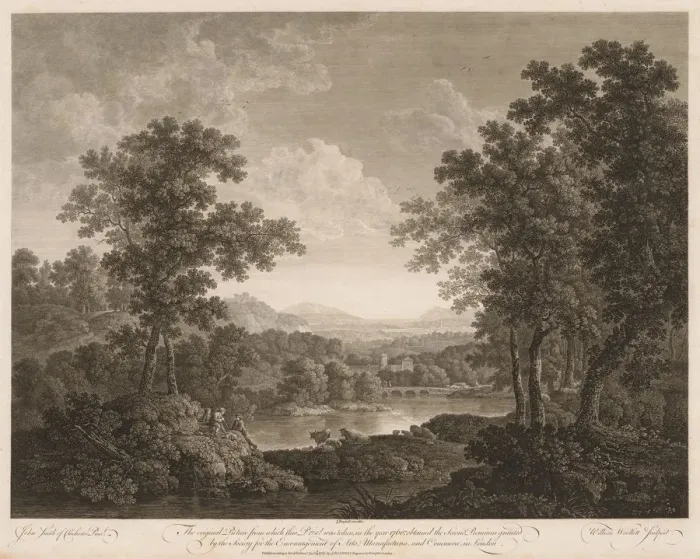 Framed Print : Landscape. Creator: William Woollett (British, 1735-1785) Framed Print : Landscape. Creator: William Woollett (British, 1735-1785)
