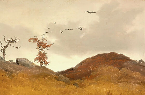 Landscape with Crows, c1830. Creator: Karl Friedrich Lessing