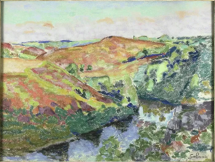 Framed Print : Landscape in Crozant, c. 1898. Creator: Armand Guillaumin Framed Print : Landscape in Crozant, c. 1898. Creator: Armand Guillaumin