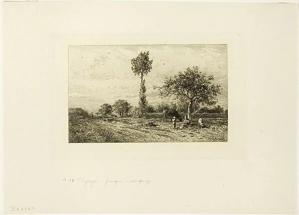Landscape with Curving Road, 1849. Creator: Charles Emile Jacque