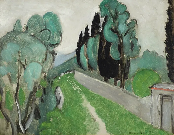 Framed Print : Landscape with cypress and olive trees near Nice, c1918. Creator: Matisse, Henri (1869-1954) Framed Print : Landscape with cypress and olive trees near Nice, c1918. Creator: Matisse, Henri (1869-1954)