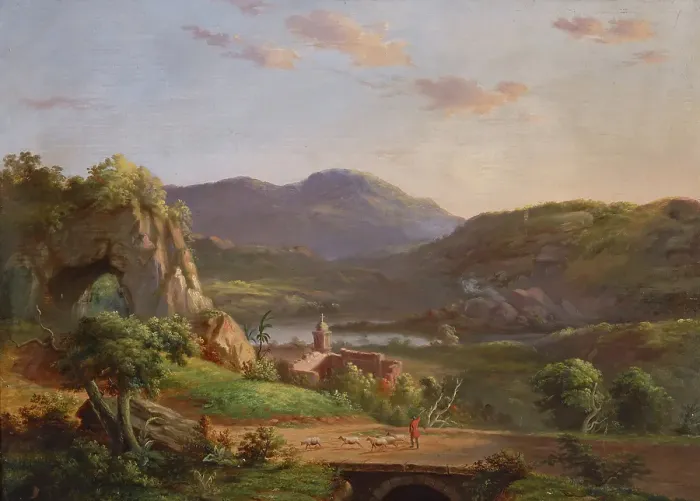Framed Print : Landscape, date unknown, c1830-1892. Creator: Jacob Cox Framed Print : Landscape, date unknown, c1830-1892. Creator: Jacob Cox