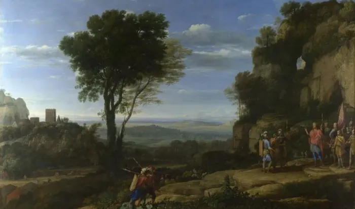 Framed Print : Landscape with David at the Cave of Adullam, 1658. Artist: Lorrain, Claude (1600-1682) Framed Print : Landscape with David at the Cave of Adullam, 1658. Artist: Lorrain, Claude (1600-1682)