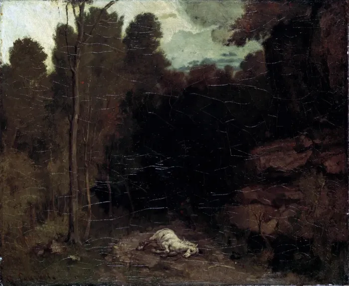 Framed Print : Landscape with a Dead Horse, 1850s. Artist: Gustave Courbet Framed Print : Landscape with a Dead Horse, 1850s. Artist: Gustave Courbet