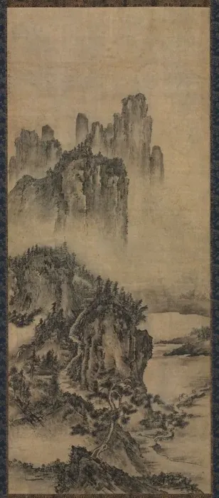 Framed Print : Landscape with a Distant Temple, early 1500s. Creator: Unknown Framed Print : Landscape with a Distant Temple, early 1500s. Creator: Unknown