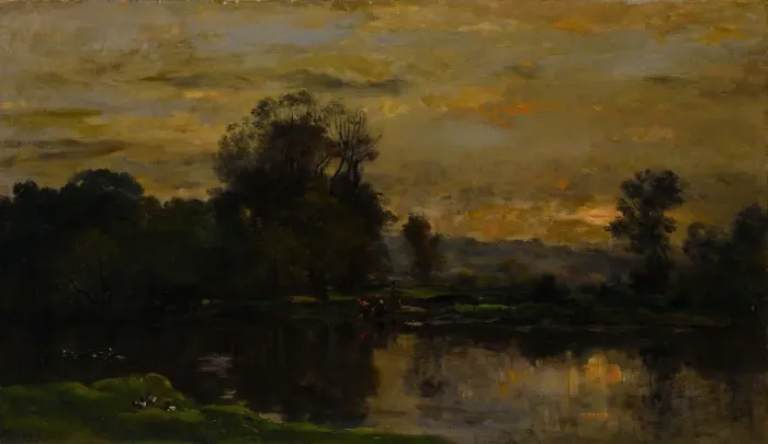 Framed Print : Landscape with Ducks, 1872. Creator: Charles Francois Daubigny Framed Print : Landscape with Ducks, 1872. Creator: Charles Francois Daubigny