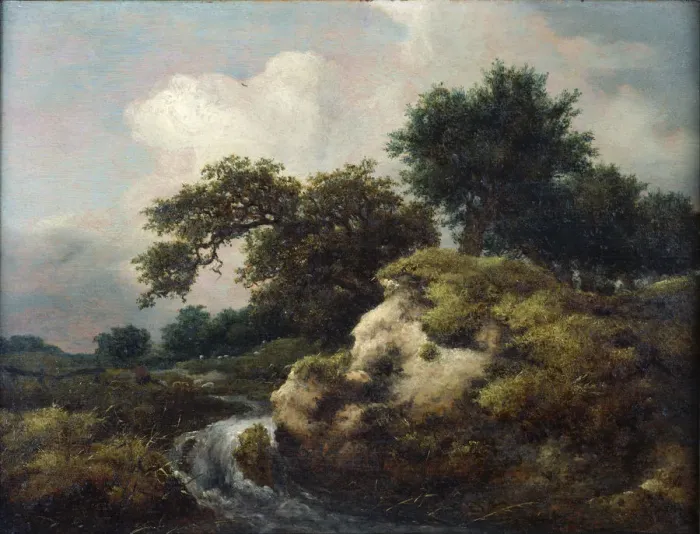 Framed Print : Landscape with Dune and Small Waterfall. Artist: Ruisdael, Jacob Isaacksz, van (1628 / 29-1682) Framed Print : Landscape with Dune and Small Waterfall. Artist: Ruisdael, Jacob Isaacksz, van (1628 / 29-1682)