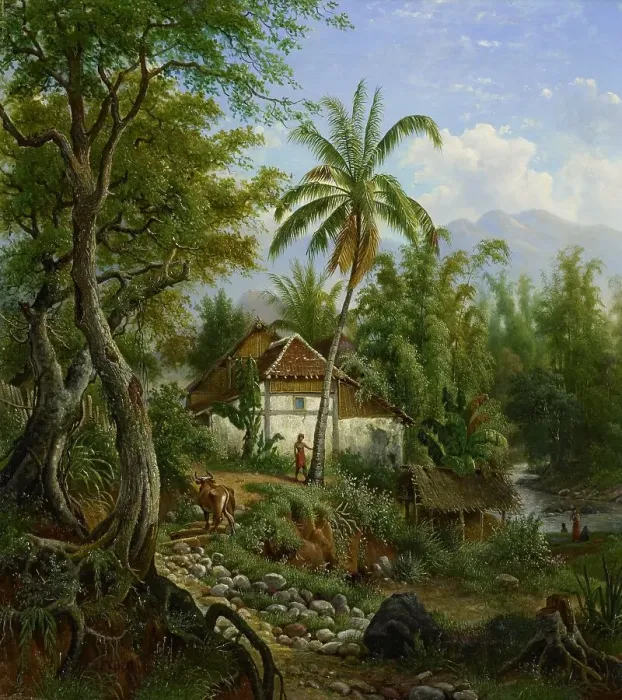 Framed Print : Landscape in the Dutch East Indies, 1858-1900. Creator: Maurits van den Kerkhoff Framed Print : Landscape in the Dutch East Indies, 1858-1900. Creator: Maurits van den Kerkhoff