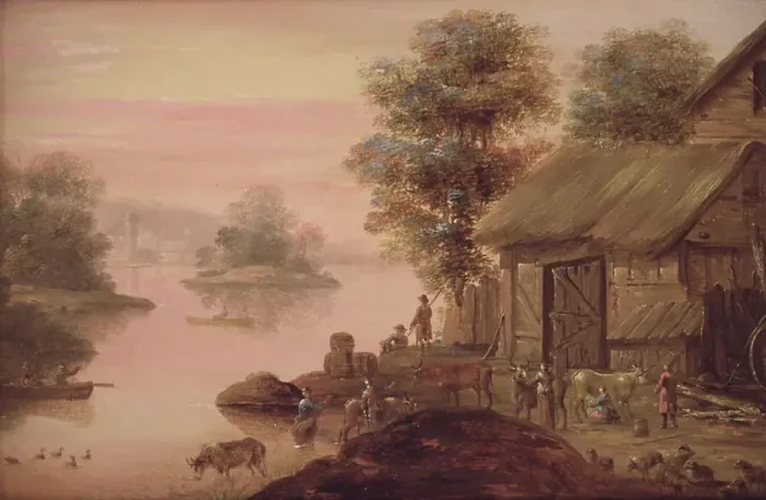 Framed Print : Landscape in the Dutch manner, 1745-1786. Creator: Johan Edvard Mandelberg Framed Print : Landscape in the Dutch manner, 1745-1786. Creator: Johan Edvard Mandelberg
