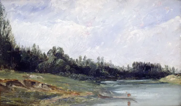 Framed Print : Landscape at the Edge of Water, c1823-1869. Artist: Paul Huet Framed Print : Landscape at the Edge of Water, c1823-1869. Artist: Paul Huet