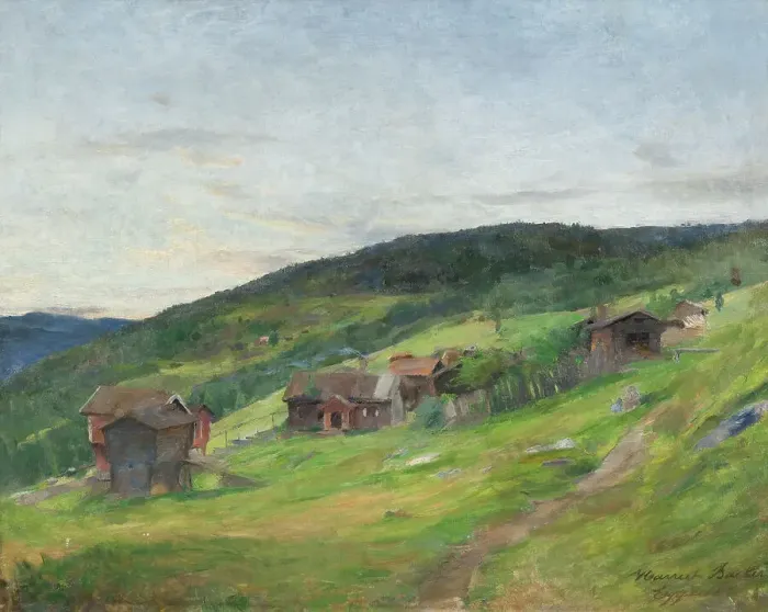 Framed Print : Landscape, Eggedal, 1888. Creator: Harriet Backer Framed Print : Landscape, Eggedal, 1888. Creator: Harriet Backer