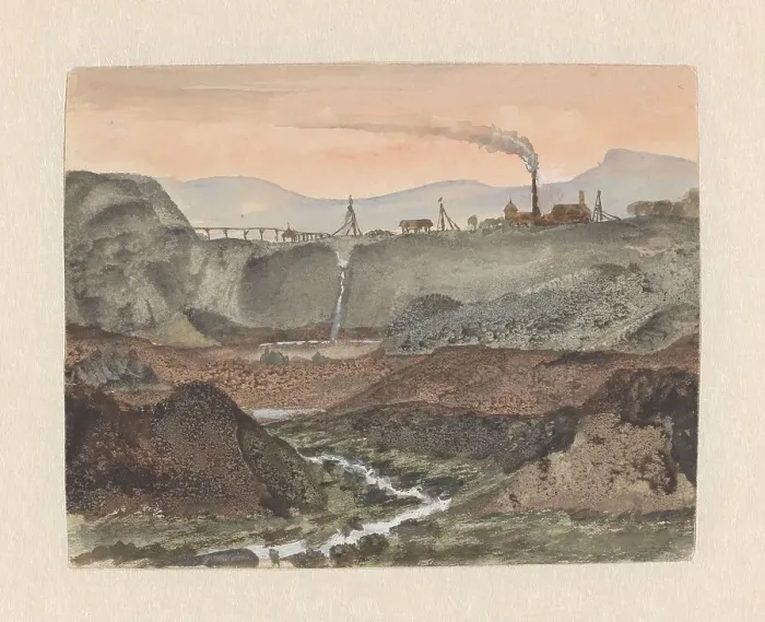 Framed Print : Landscape with factories in Montluçon, 1861. Creator: George Sand Framed Print : Landscape with factories in Montluçon, 1861. Creator: George Sand