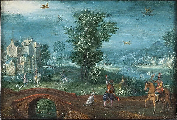 Landscape with Falconers, 1612-1645. Creator: Mattheus Adolfsz Molanus